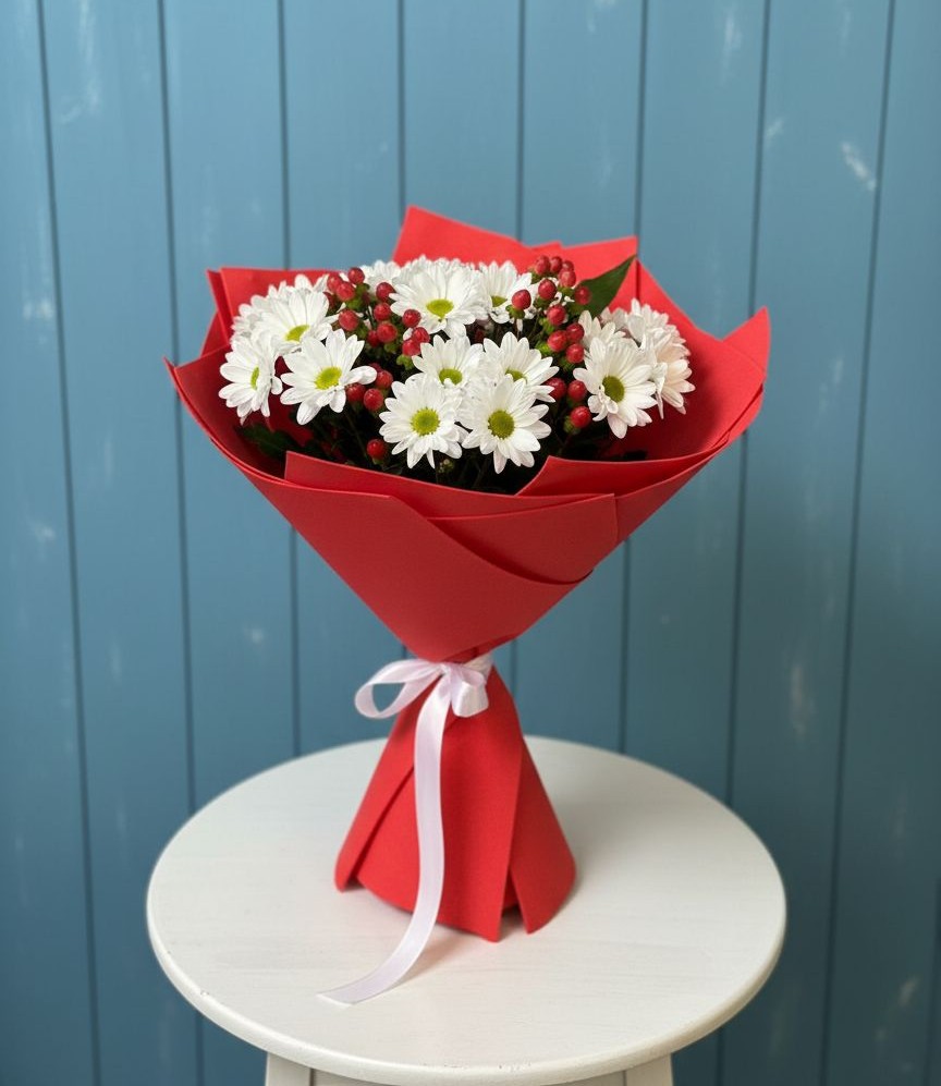 Букет цветов из: Хризантемы в Сарманово