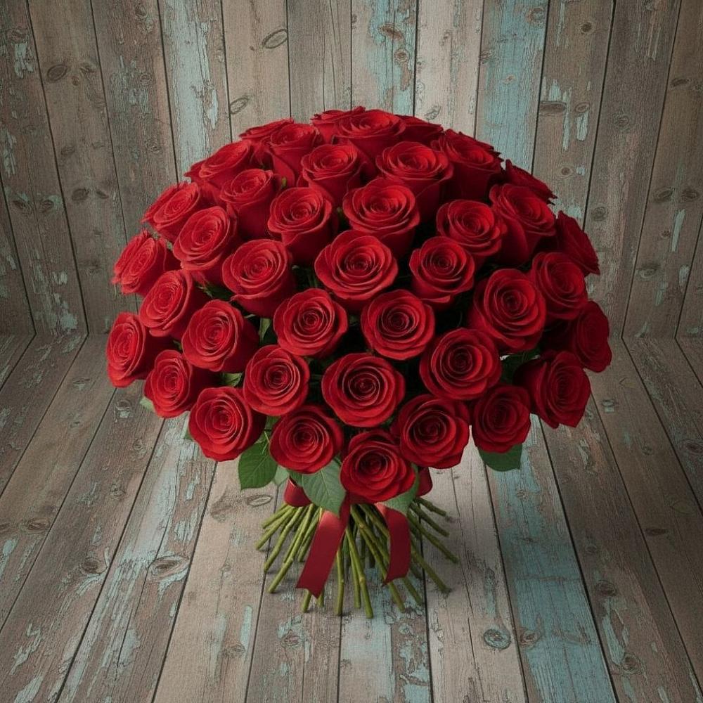 Букет 55 Красных роз Фридом в Сарманово