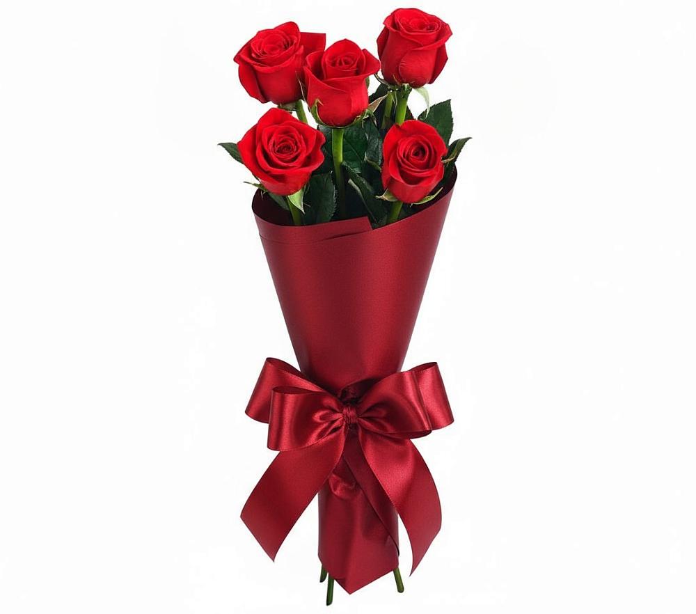 Букет 5 Красных роз Эдлесс Лав в Сарманово