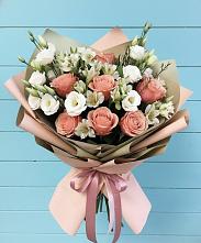 Букет цветов из:  Розы, Альстромерии и Лизиантусы #REPLACE_PRED# Сарманово