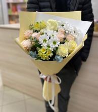 Букет цветов из:  Альстромерии, Розы и Хризантемы #REPLACE_PRED# Сарманово