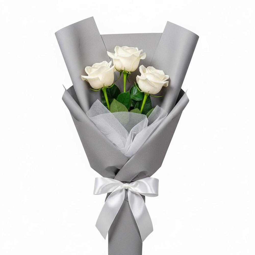 Букет 3 белые розы в Сарманово