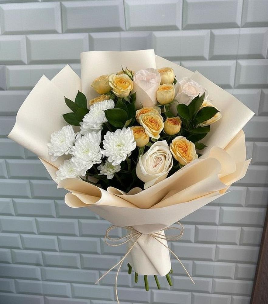 Букет цветов из: Розы и Хризантемы в Сарманово