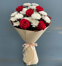 Букет цветов из:  Розы и Хризантемы в Сарманово