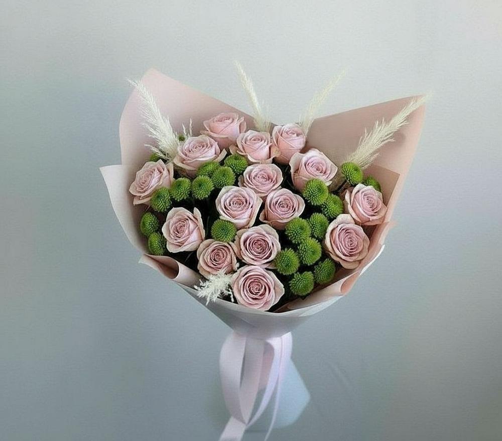 Букет цветов из: Розы и Хризантемы в Сарманово