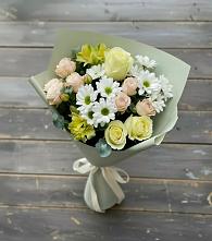 Букет цветов из:  Альстромерии, Розы и Хризантемы в Сарманово