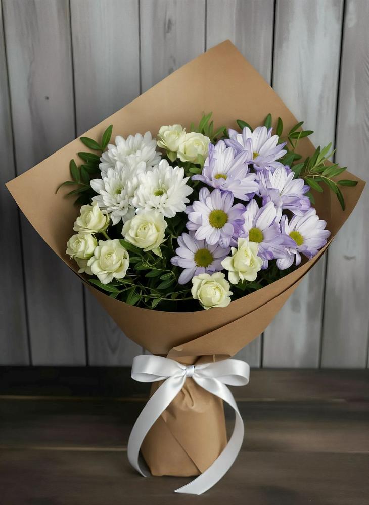 Букет цветов из: Хризантемы и Розы в Сарманово